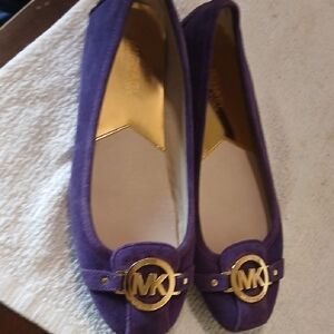 Michael Kors Purple Flats with Gold Accent